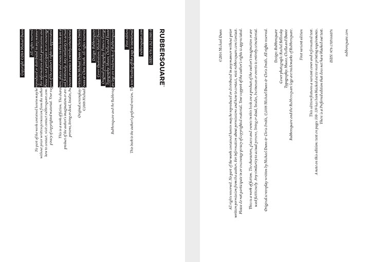 Even the copyright page, while possibly not breaking any rules, was redesigned to further distinguish the two versions.